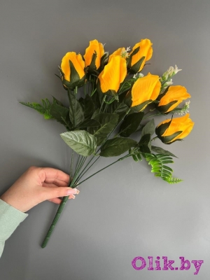 Букет роз 9 голов 45 см, желтый