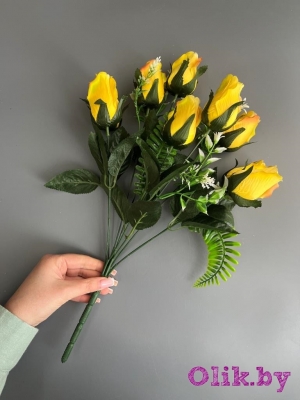 Букет роз 9 голов 45 см, лимонный