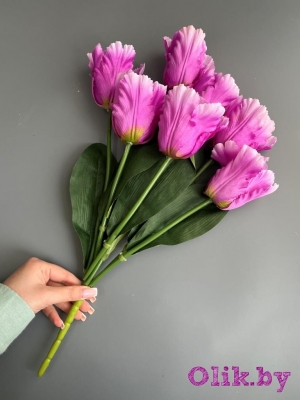 Букет тюльпанов 7 голов, 50 см, сиреневый