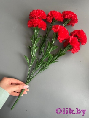 Букет гвоздики 7 веток, 40 см, красный