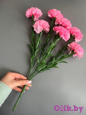 Букет гвоздики 7 веток, 40 см, розовый