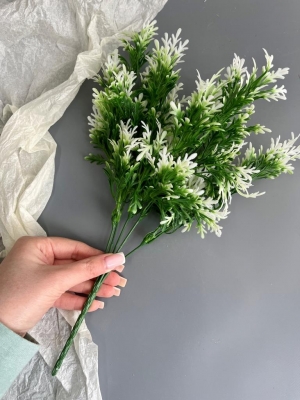 Букет зелени 5 веток, 36 см, белый