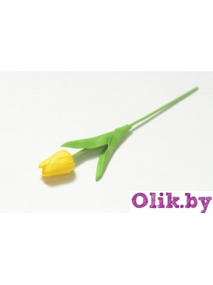 Ветка одиночная тюльпан (35 см) ярко-лимонный