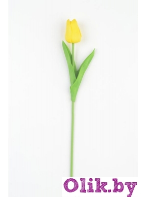 Ветка одиночная тюльпан (35 см) ярко-лимонный