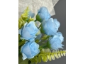Ветка в букете бутон розы 5 веток, 32 см, голубой