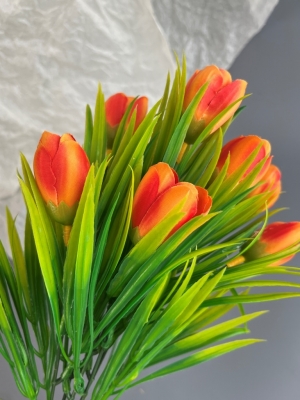 Ветка в букете тюльпан, 35 см, оранжевый