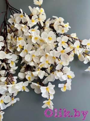 Ветка в букете яблоневый цвет 5 веток, 56 см, белый