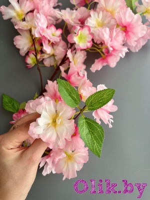 Ветка сакуры тройная, 102 см, нежно-розовый