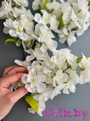 Ветка сакуры тройная, 102 см, белый