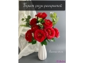 Букет розы раскрытой 8 голов 48 см, красный