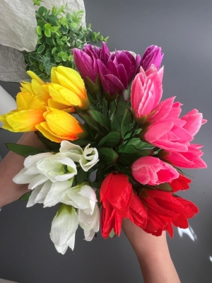 Букет крокуса 7 голов, 21 см, микс, 5 шт