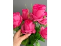 Букет бутон роз 6 голов, 52 см, малиновый