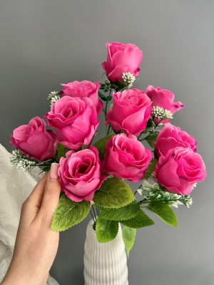 Букет бутон роз 10 голов, 52 см, сиреневый