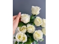 Букет бутон роз 10 голов, 52 см, белый