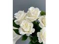 Букет бутон роз 6 голов, 40 см, белый