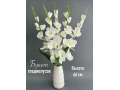 Букет гладиолусов 5 веток, 66 см, белый