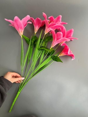 Букет лилия 7 голов, 60 см, розовый