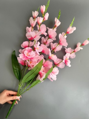 Букет гладиолусов 5 веток, 66 см, нежно-розовый