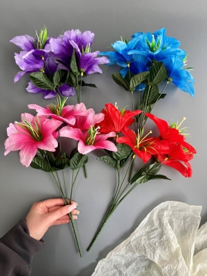 Букет лилия 6 голов, 39 см, микс 2, 4шт