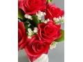 Букет бутон роз 7 голов, 34 см, красный