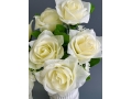 Букет бутон роз 7 голов, 34 см, белый