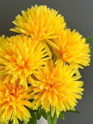 Букет хризантем 6 веток, 47 см, желтый