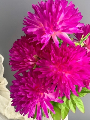 Букет хризантем 6 веток, 47 см, сиреневый