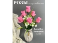 Букет из роз 6 голов, 40 см, розовый
