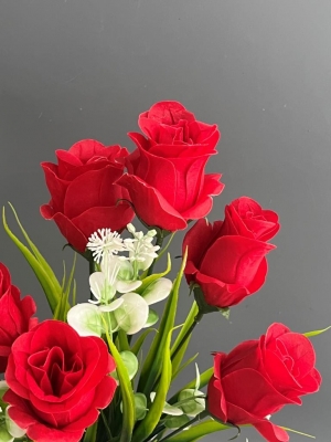Букет из роз 6 голов, 40 см, красный