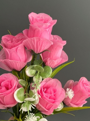 Букет из роз 6 голов, 40 см, розовый