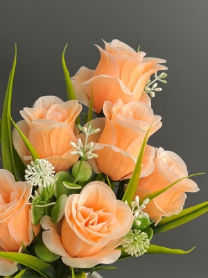 Букет из роз 6 голов, 40 см, персиковый