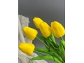 Ветка одиночная тюльпан латекс, 32 см, желтый, 5 шт