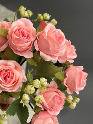 Букет роз 10 голов, 27 см, нежно-розовый