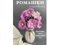 Ромашки в букете 6 голов с мелкоцветом, 34 см, сиреневый