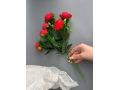Камелия в букете 6 голов, 35 см, красный