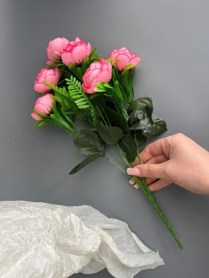 Камелия в букете 6 голов, 35 см, розовый