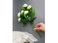 Камелия в букете 6 голов, 35 см, белый