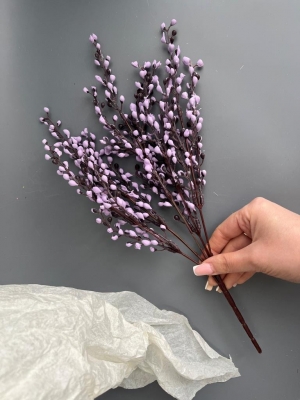 Букет верба 5 веток, 36 см, фиолетовый