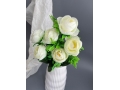 Камелия в букете 6 голов, 35 см, белый