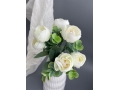 Букет пионов 6 голов, 30 см, белый