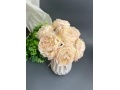 Камелии в букете 7 голов, 23 см, персиковый