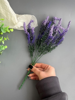 Ветка в букете колосков с обсыпкой, 34 см, фиолетовый