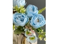 Ветка в букете пион 7 веток, 30 см, голубой