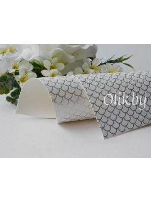 Кожзам голографик "Чешуя" А4, белый