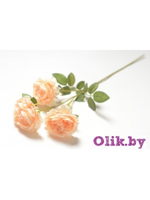 Ветка пиона 3 головы(К. АЗИАГО), 65см, персиковый