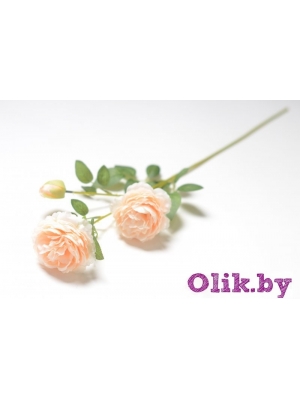 Ветка пиона 2 гол.+ 1 бут.(К . МОНЦА), 65 см, персиковый