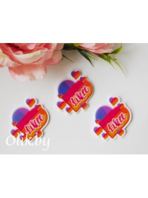 Кабошон-вырубка "Likee" 3*3,5 см, №4