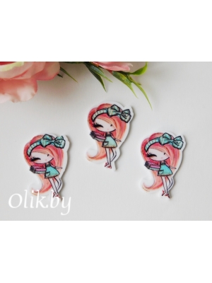 Кабошон-вырубка "Девочка" 2,5*3,7 см, №14