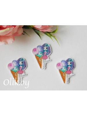 Кабошон-вырубка "Девочка" 2,7*3,5 см, №16