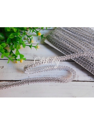 Тесьма отделочная 0,9 см серебро, 1м